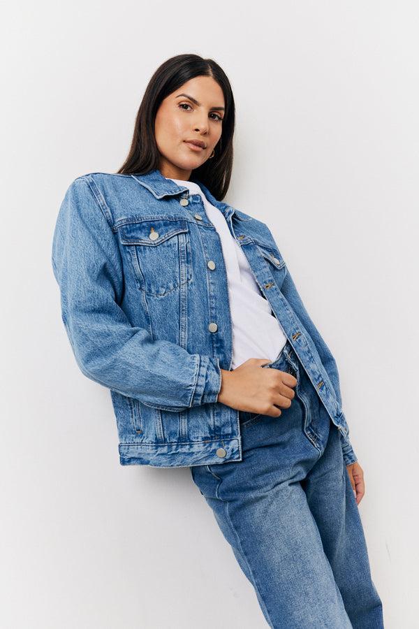 In The Style In The Style Oversized Denim Jacket Blue