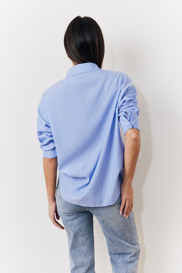 In The Style In The Style Oversized Striped Poplin Shirt Multi