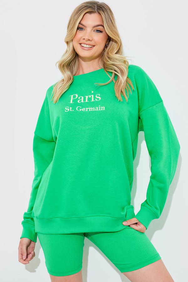 In The Style In The Style Paris Embroidered Sweatshirt Green