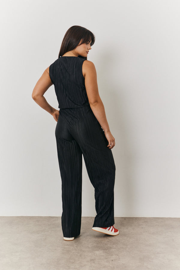 In The Style In The Style Plisse Co-Ord Waistcoat Black