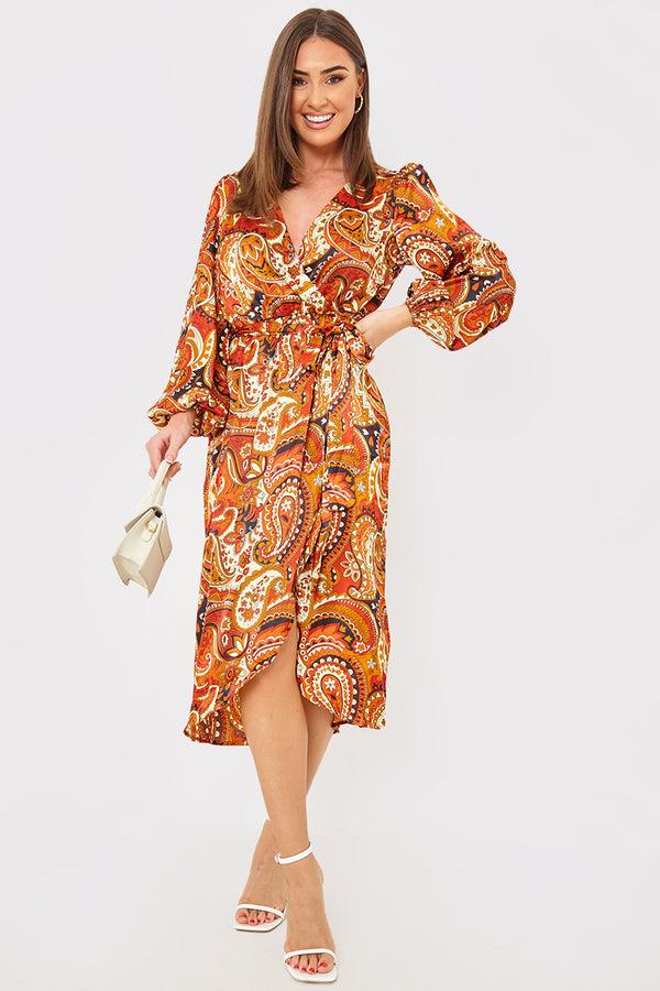 in the style In The Style Plunge Balloon Sleeve Belted Midi Dress Black