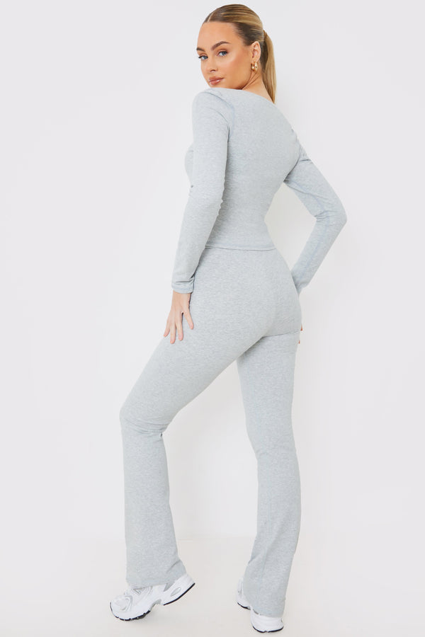 In The Style In The Style Premium Jersey Kickflare Leggings Grey