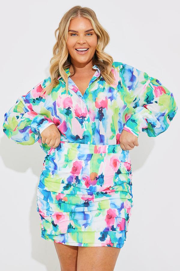 In The Style In The Style Printed Co-Ord Shirt Multi