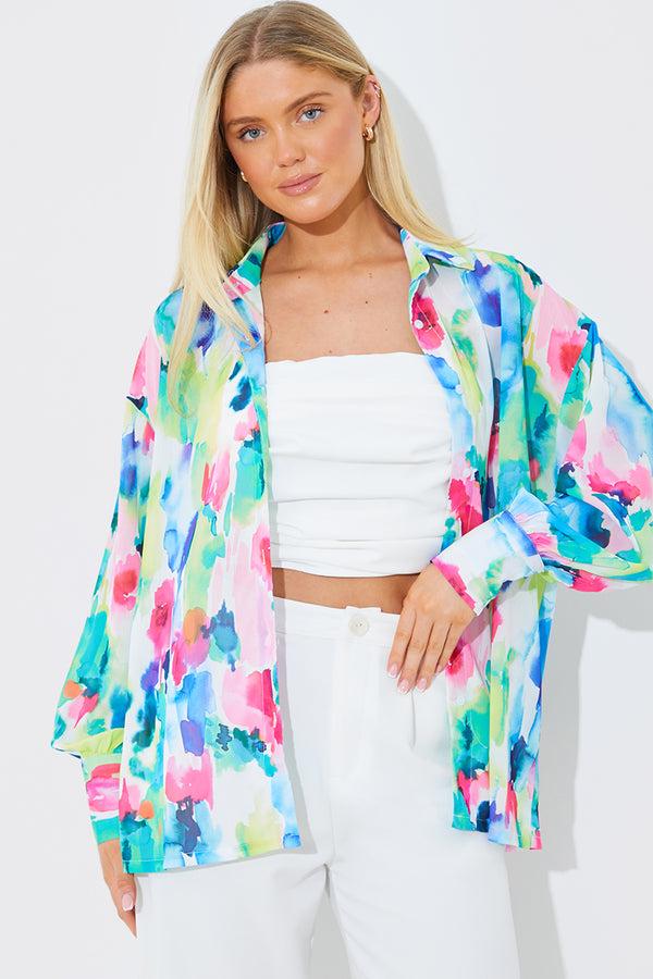 in the style In the Style Printed Co-Ord Shirt Multi