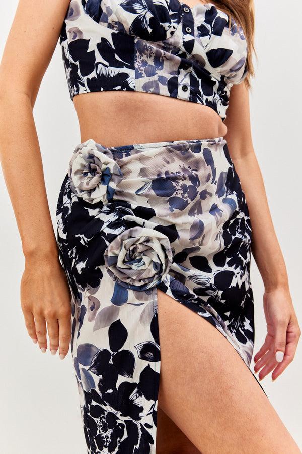In The Style In The Style Printed Corsage Co-Ord Skirt Print