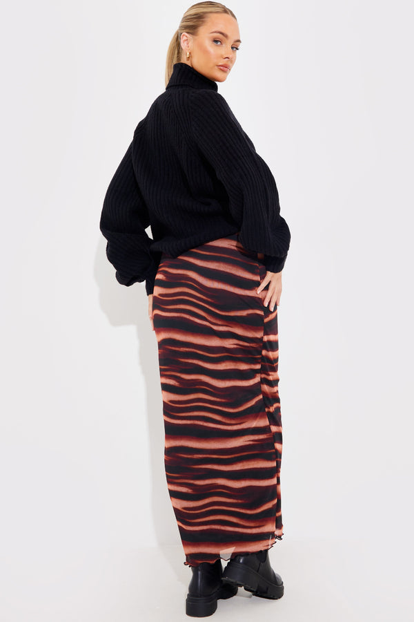 In The Style In The Style PRINTED MESH MIDAXI SKIRT Multi