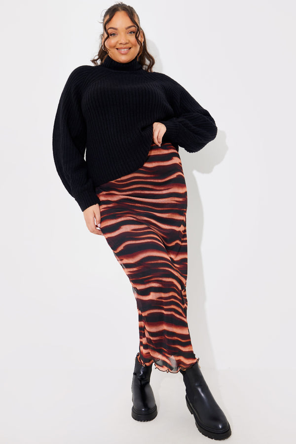 In The Style In The Style PRINTED MESH MIDAXI SKIRT Multi