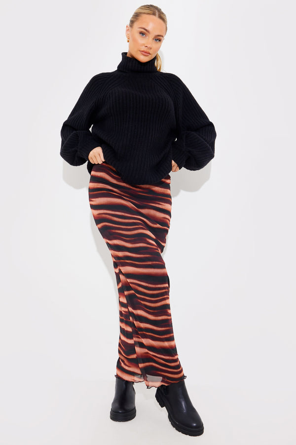 in the style In The Style PRINTED MESH MIDAXI SKIRT Multi