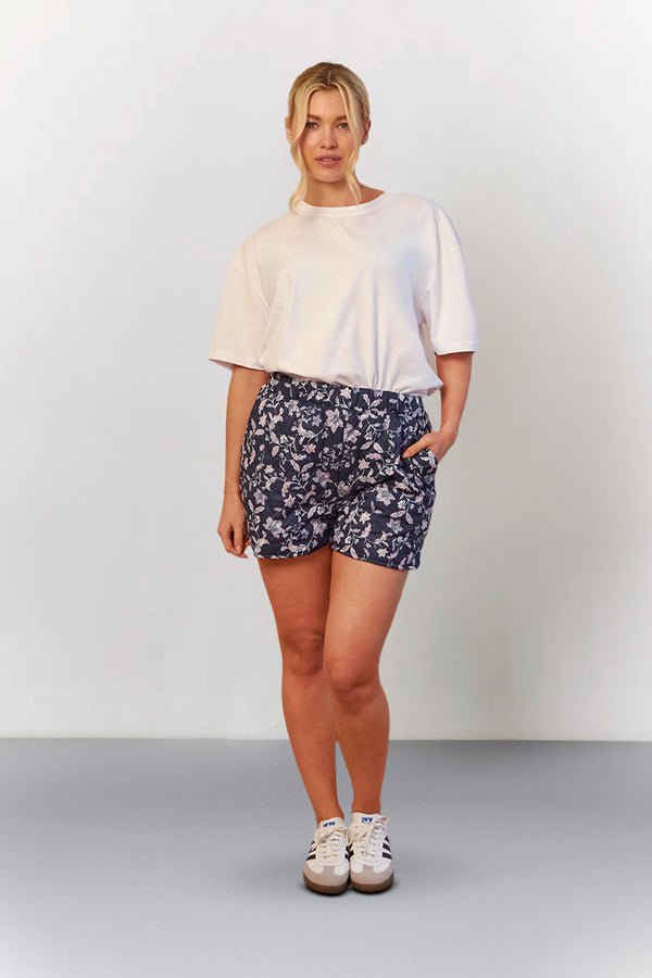 in the style In The Style Printed Quilted Shorts White blue