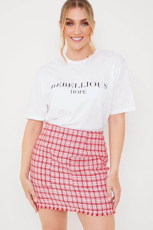 in the style In the Style Rebellious Hope Standard Fit T-Shirt White
