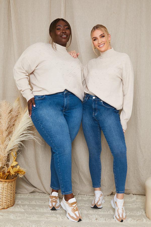 In The Style In The Style Recycled Dark Wash Denim Jeans Blue