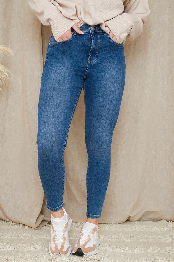 In The Style In The Style Recycled Dark Wash Denim Jeans Blue