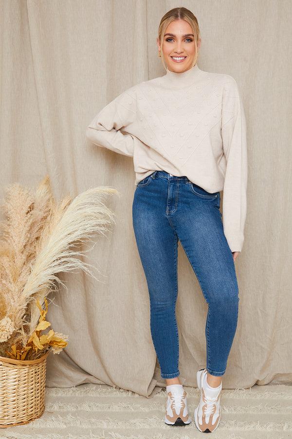 in the style In the Style Recycled Dark Wash Denim Jeans Blue