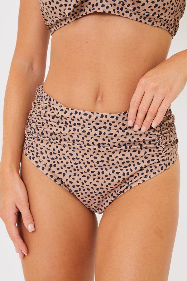 In The Style In The Style Recycled High Waisted Control Bikini Bottoms Brown