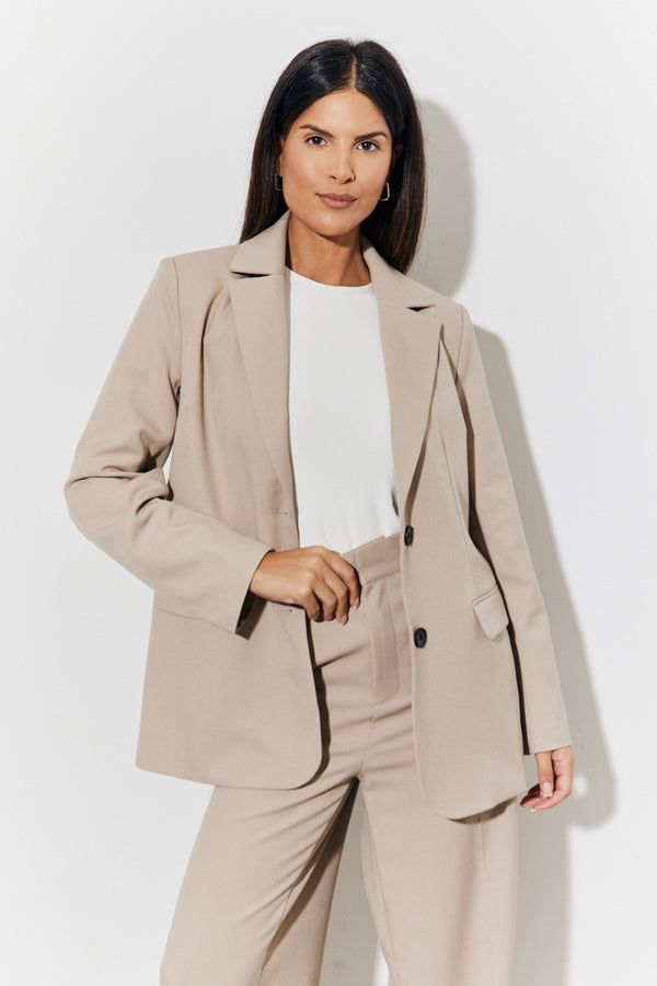 in the style In The Style Relaxed Tailored Blazer Taupe