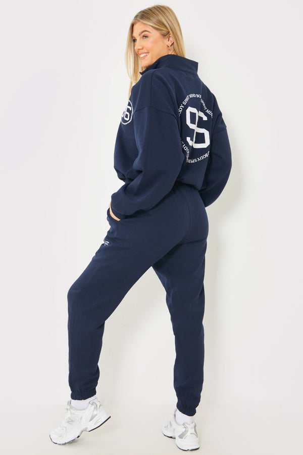 In The Style In The Style Rest & Relaxation' Printed Joggers Navy