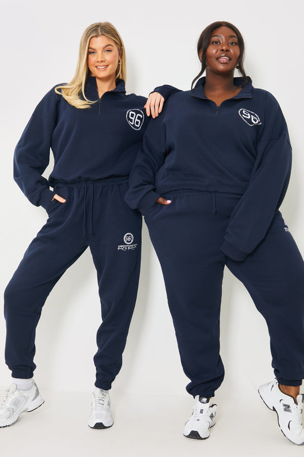 in the style In the Style Rest & Relaxation' Printed Joggers Navy