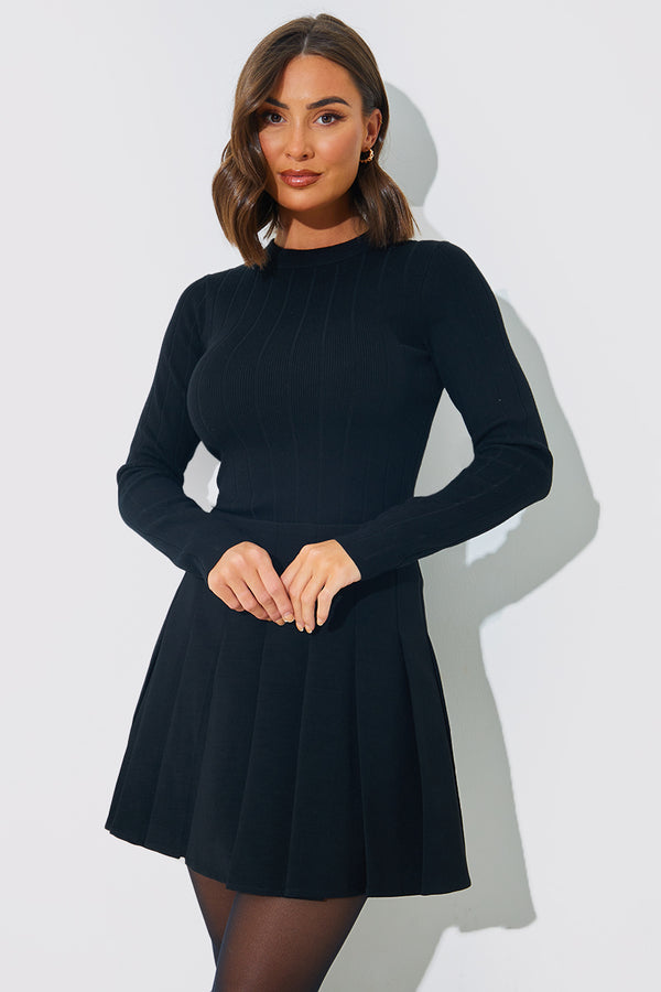 in the style In the Style Ribbed Knit Long Sleeved Bodysuit Black