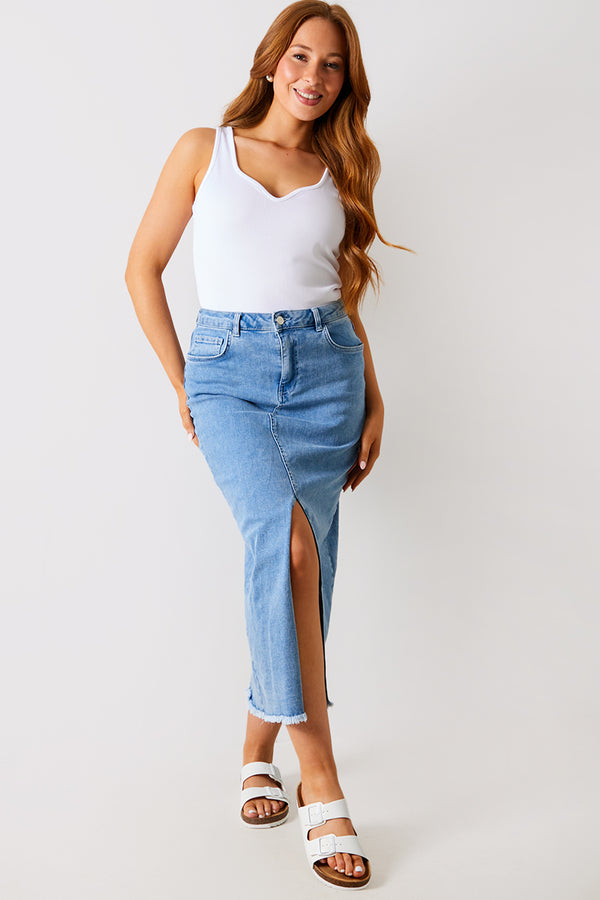 In The Style In The Style Ribbed Sweatheart Neckline Bodysuit White