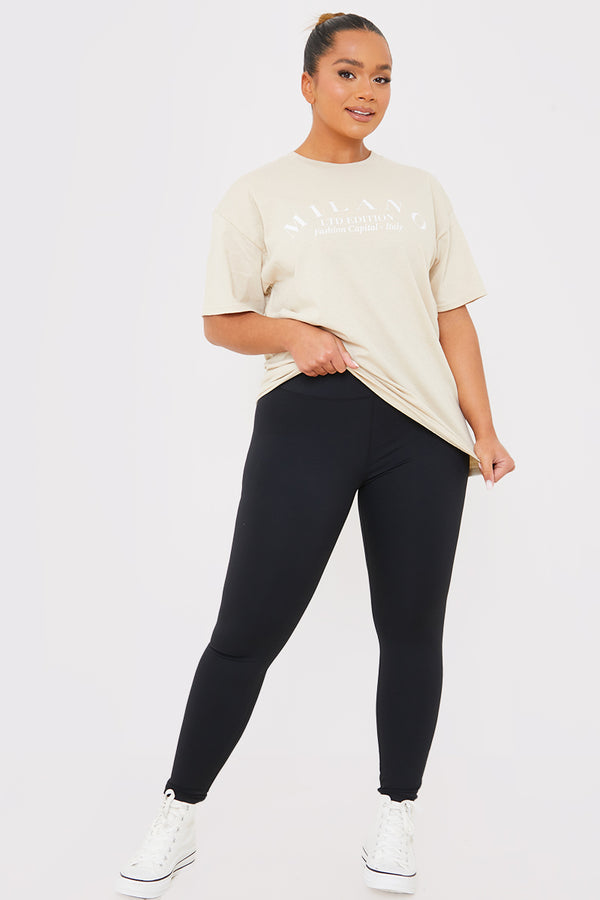 in the style In The Style Ruched Bum High Waist Leggings Black