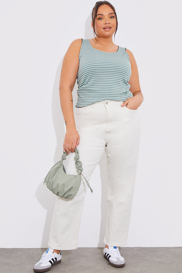 In The Style In The Style Ruched Strap Grab Bag Green