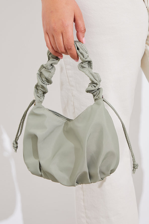 in the style In The Style Ruched Strap Grab Bag Green