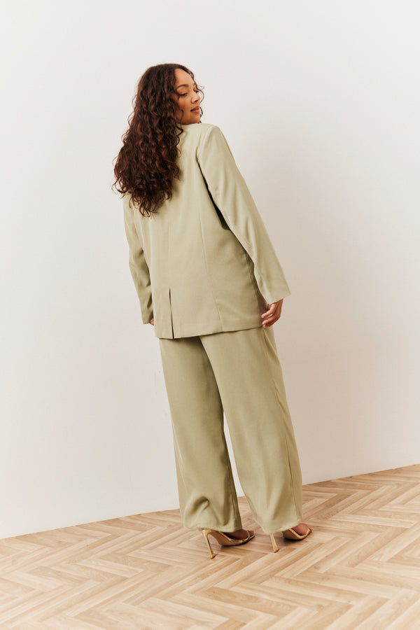 In The Style In The Style Sage Pleated Wide Leg Trouser Sage