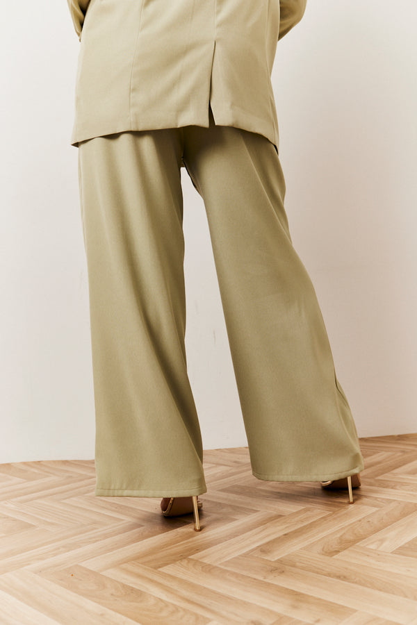 In The Style In The Style Sage Pleated Wide Leg Trouser Sage