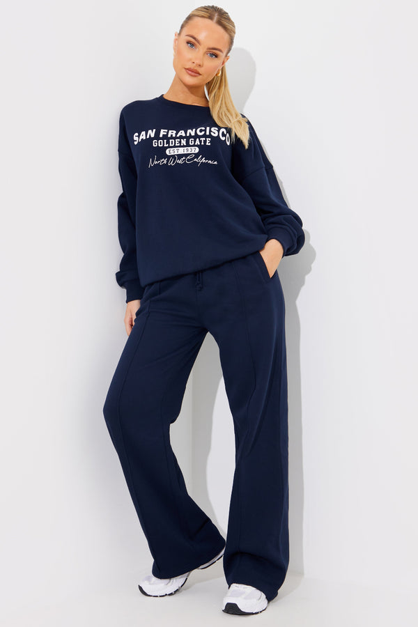 In The Style In The Style San Francisco Embroidered Sweatshirt Navy