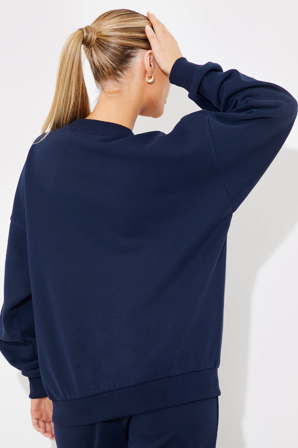 In The Style In The Style San Francisco Embroidered Sweatshirt Navy