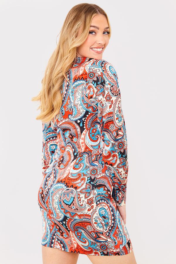 In The Style In The Style Satin Ruched Mini Dress Blue