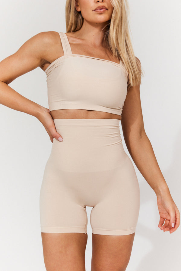 in the style In The Style Seamless Snatched Sculpting Chafing Short Sand