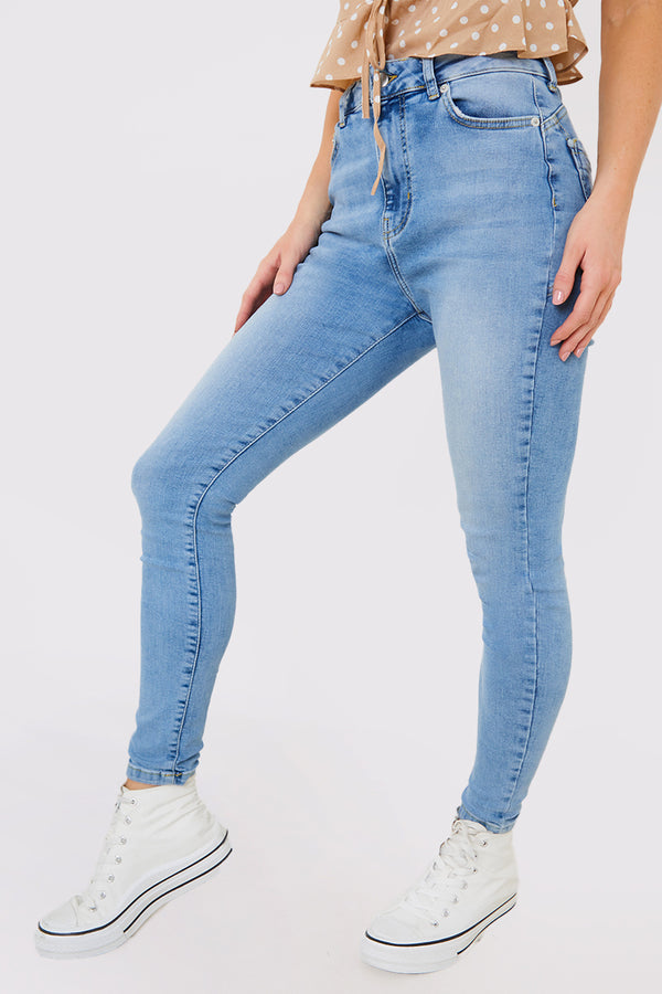In The Style In The Style Shaper Stretch Jeans Light Blue