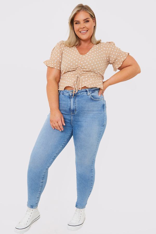 In The Style In The Style Shaper Stretch Jeans Light Blue
