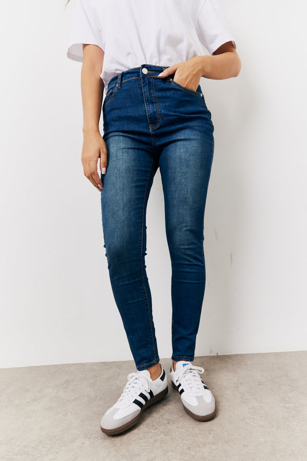 In The Style In The Style Shaper Stretch Jeans Mid Blue