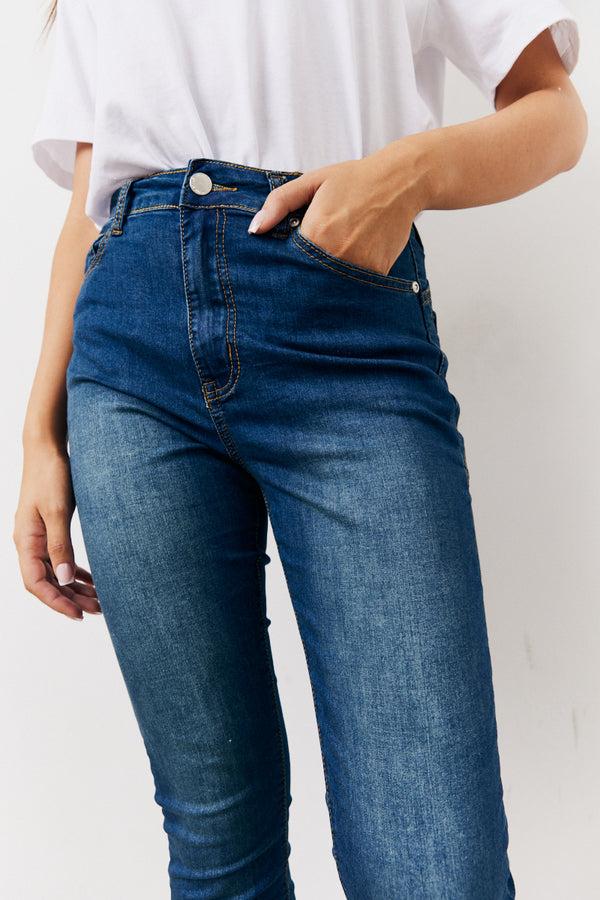 In The Style In The Style Shaper Stretch Jeans Mid Blue