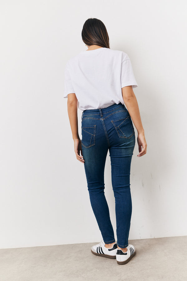 In The Style In The Style Shaper Stretch Jeans Mid Blue
