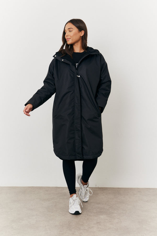In The Style In The Style Showerproof Borg Lined Coat Black
