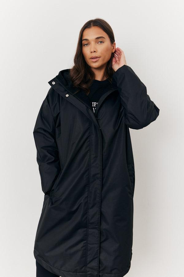 In The Style In The Style Showerproof Borg Lined Coat Black