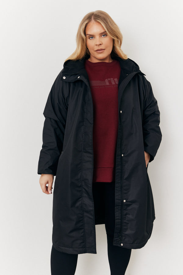 In The Style In The Style Showerproof Borg Lined Coat Black