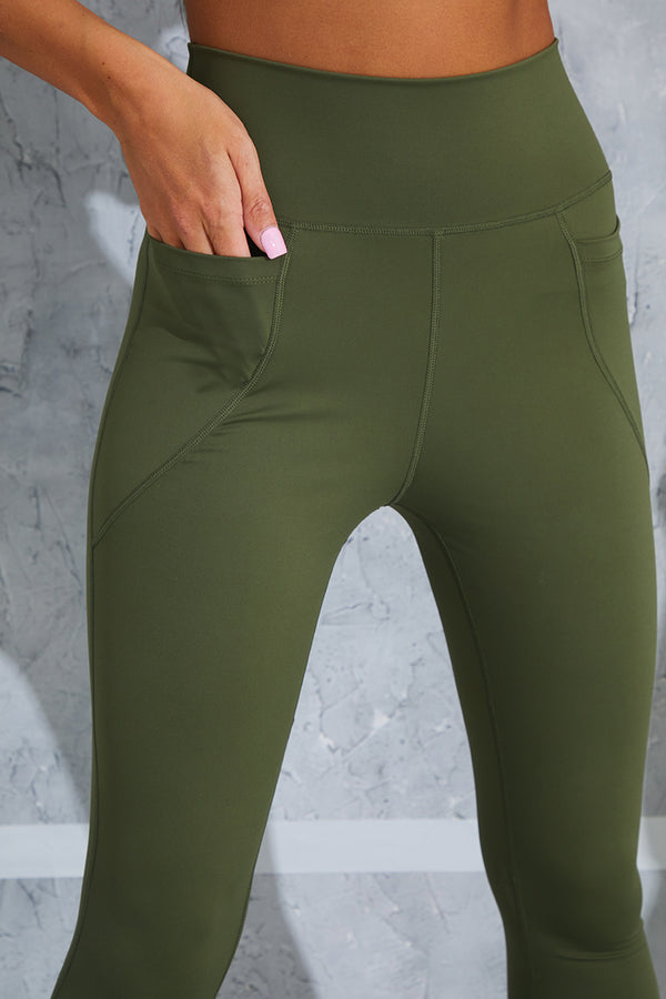 In The Style In The Style Side Pocket Gym Leggings Khaki