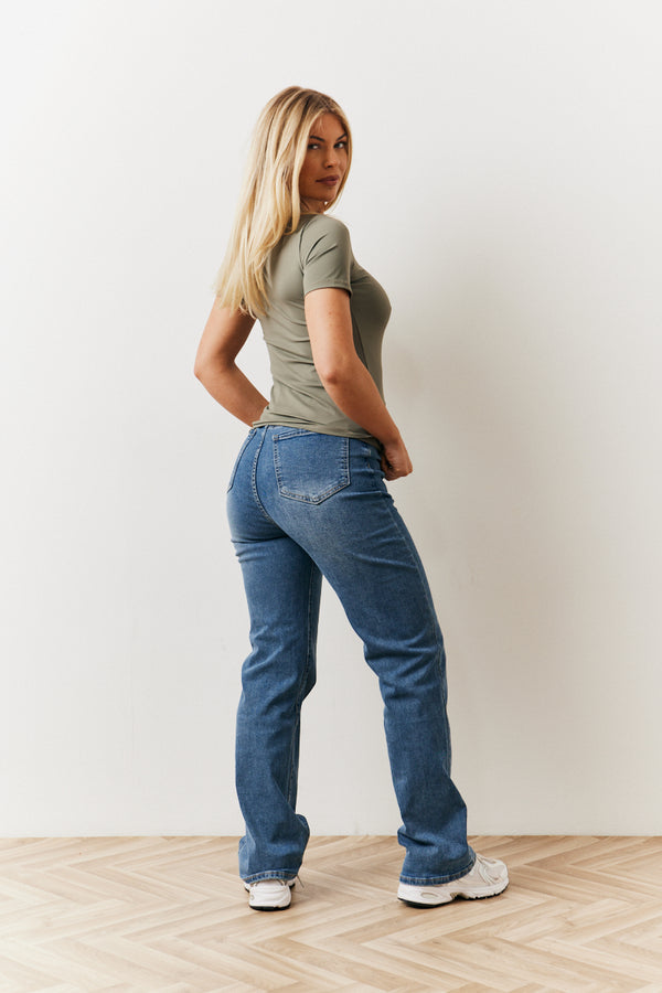 In The Style In The Style Soft Touch Short Sleeve Top Khaki