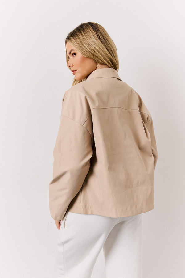 In The Style In The Style Stone Button Front Pocket Detail Jacket Stone