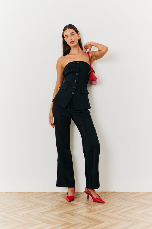 in the style In The Style Straight Leg Co-Ord Trouser Black