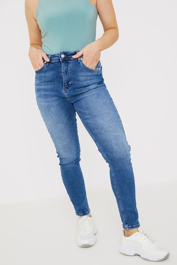 In The Style In The Style Stretch High Waist Skinny Jeans Blue