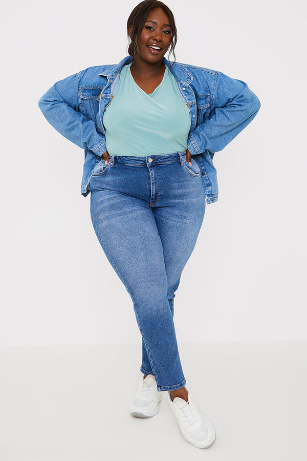 In The Style In The Style Stretch High Waist Skinny Jeans Blue