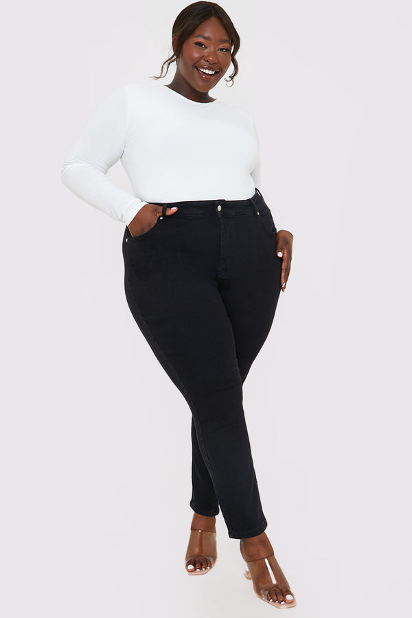 In The Style In The Style Stretch High Waisted Skinny Jeans Black