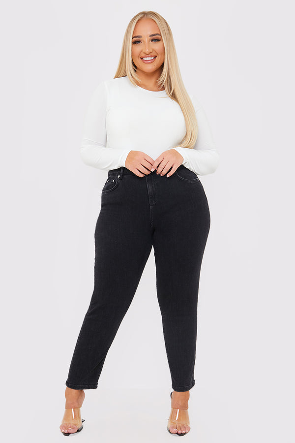 in the style In The Style Stretch Straight Jeans Black
