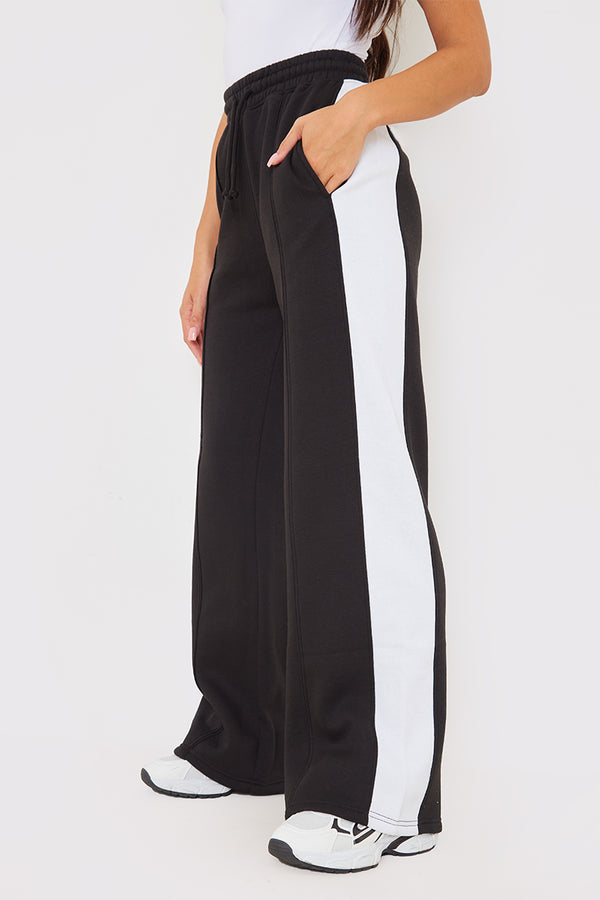 In The Style In The Style Stripe Wide Leg Trousers Black