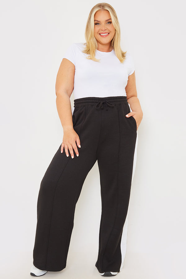 In The Style In The Style Stripe Wide Leg Trousers Black